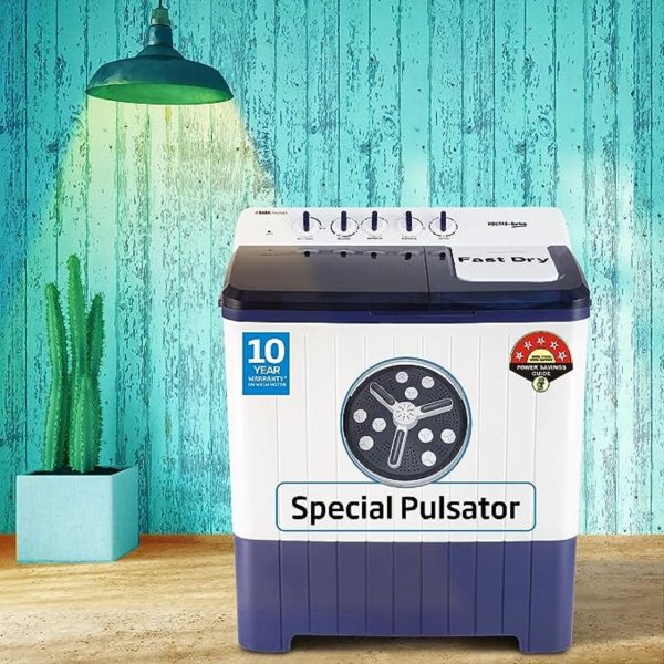 Voltas Beko WTT120UPABL5KPTD, A Tata Product 12 Kg 5 Star Semi-Automatic Top Load Washing Machine, Special pulsator and Double waterfall Technology, Blue