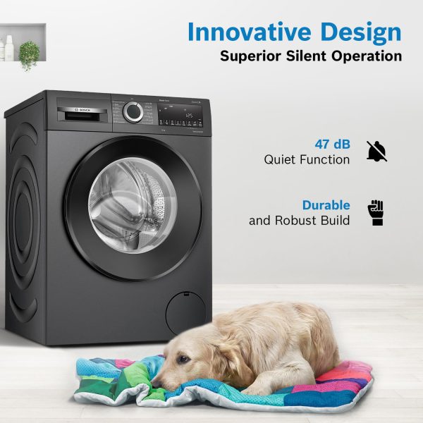BOSCH WGA254ZPIN, 10 kg 5 Star 1400 RPM Fully Automatic Front Load Washing Machine, Built-in Heater and Steam Care, Dark Lake