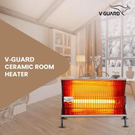 V-Guard Ceramic Heater RH1000 CH 1000 W White Quartz Room Heater, White