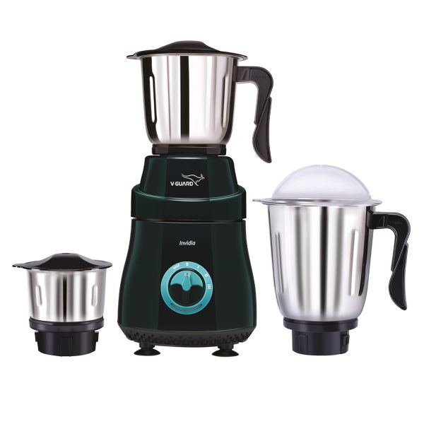 V-Guard Invidia, 750 Watt 3 Jar Mixer Grinder with Vortex Flow Technology, 20000 RPM and 5 Year Motor Warranty, Black