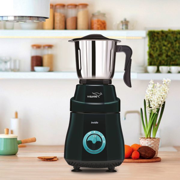 V-Guard Invidia, 750 Watt 3 Jar Mixer Grinder with Vortex Flow Technology, 20000 RPM and 5 Year Motor Warranty, Black