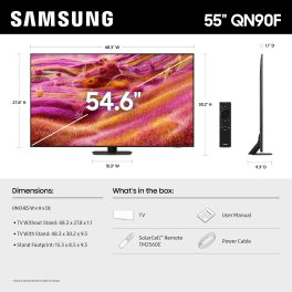 Samsung 55QN90F, (138cm) 55-Inch Class Neo Series, Vision AI, Mini LED Smart TV (2025 Model) Neo Quantum HDR+, Object Tracking Sound+ w/Dolby Atmos, Glare Free, Gaming Hub, Alexa Built-in, Black