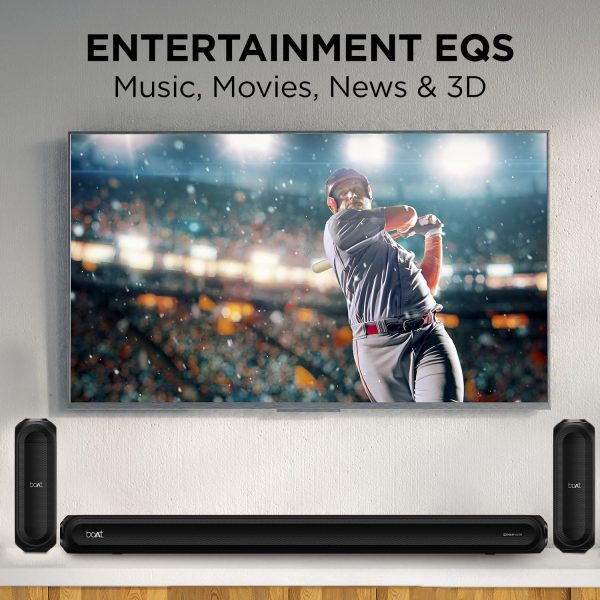 boAt Aavante Bar 3200D,5.1 Channel Soundbar with Powerful Subwoofer, 3D Surround Sound and Dolby Audio, Dual Wireless Rear Satellite Speakers, Multiple Connectivity Modes (Premium Black)