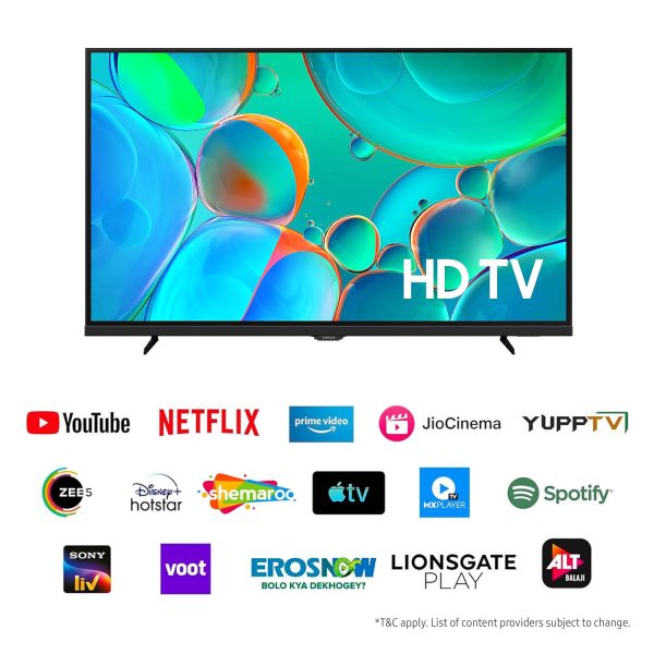 SAMSUNG UA32H4560FUXXL, 80 cm (32 inch) HD LED Smart Tizen OS TV with Hyper Real Engine | Google Assistant, Black