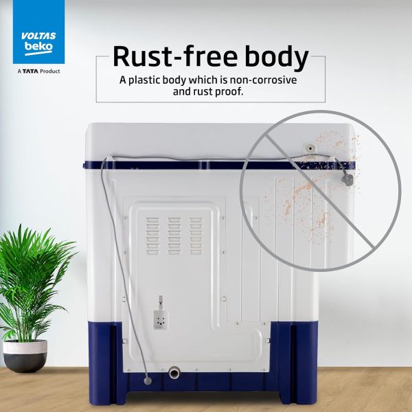 Voltas Beko WTT120UPABL5KPTD, A Tata Product 12 Kg 5 Star Semi-Automatic Top Load Washing Machine, Special pulsator and Double waterfall Technology, Blue