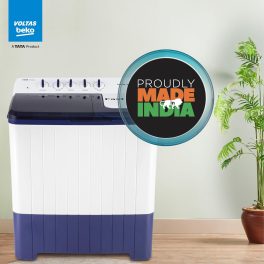 Voltas Beko WTT120UPABL5KPTD, A Tata Product 12 Kg 5 Star Semi-Automatic Top Load Washing Machine, Special pulsator and Double waterfall Technology, Blue