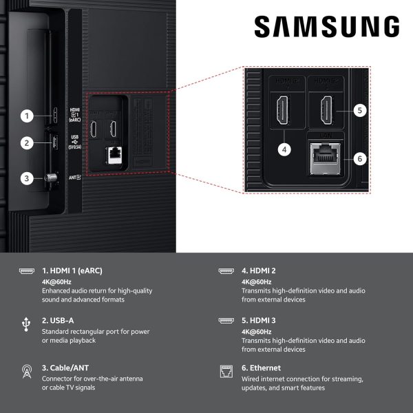 Samsung U8000F, (189cm) 75-Inch Class Crystal UHD 4K Smart TV (2025 Model) Endless Free Content, Crystal Processor 4K, Metal Stream Design, Knox Security, Alexa Built-in, Black