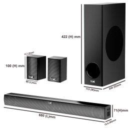 boAt Aavante Bar 2400 Pro, Bluetooth Soundbar with 5.1 Channel Surround Sound, Bluetooth v5.3, EQ Modes, Master Remote Control (Premium Black)
