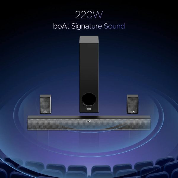 boAt Aavante Bar 2400 Pro, Bluetooth Soundbar with 5.1 Channel Surround Sound, Bluetooth v5.3, EQ Modes, Master Remote Control (Premium Black)