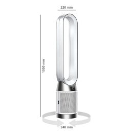 Dyson TP10 IN Air Purifier, Covers 600 Sq. Ft Advanced HEPA H13 filtrationRemoves 99.95% of allergens & pollutants as small as PM 0.1, Remote Control, White