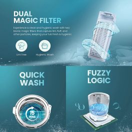Haier HWM70-306S8, 7 kg 5 Star Ultra air fresh, NZP, Oceanus Wave pulsator, Quick wash Fully Automatic Top Load Machine, Dark Jade Silver