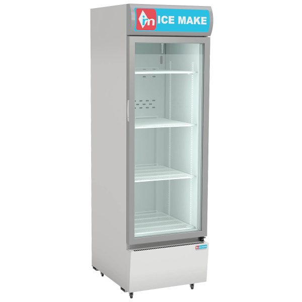 ICEMAKE IMVC450, Single Door Visi Cooler (457 Liter), Fog-Free Glass, Adjustable Shelves & Vertical LED Light, Grey