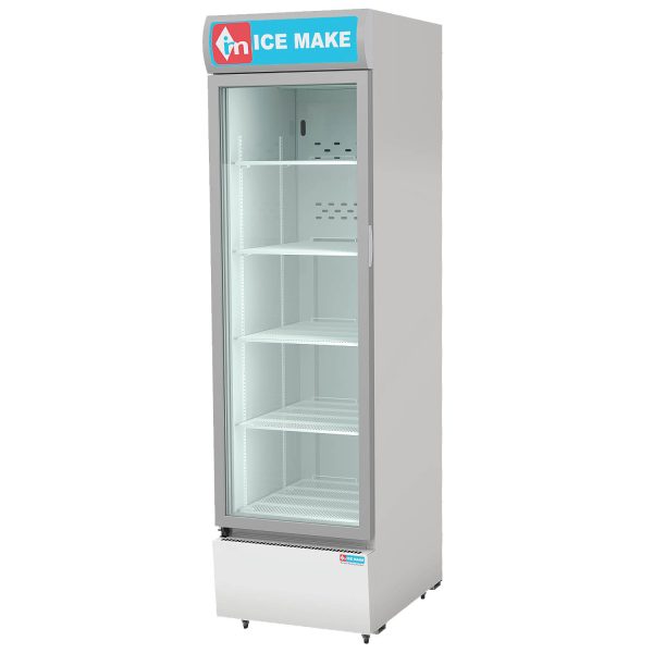 ICEMAKE IMVC550, Single Door Visi Cooler (569 Liter), Fog-Free Glass, Adjustable Shelves & Vertical LED Light, Grey