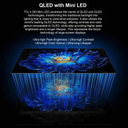 TCL 55C6KS, Premium QD-Mini QLED TV, 139cm (55 inch) QLED 4K Ultra HD HDR Google TV (Google Assistant, BBC iPlayer, Dolby Atmos, Dolby Vision, HDR10+, 120Hz Game Accelerator, DTS Virtual X, Motion Clarity, Black