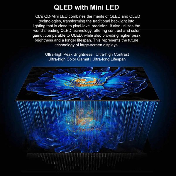 TCL 55C6KS, Premium QD-Mini QLED TV, 139cm (55 inch) QLED 4K Ultra HD HDR Google TV (Google Assistant, BBC iPlayer, Dolby Atmos, Dolby Vision, HDR10+, 120Hz Game Accelerator, DTS Virtual X, Motion Clarity, Black