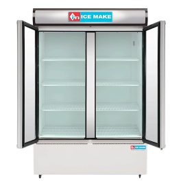 ICEMAKE IMVC900, Double Door Visi Cooler (1009 Liter), Fog-Free Glass, Adjustable Shelves & Vertical LED Light, Grey