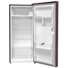Akai AKDD2101-PCFW, 190 (L) 1 Star Direct Cool Single Door Refrigerator – Manual Defrost, Compact Home Fridge with LED Light, Crisper, R600a Gas, Glossier Wine