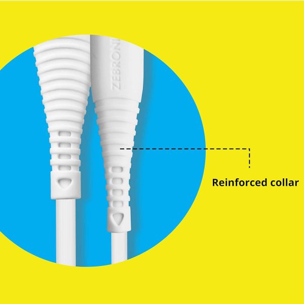 Zebronics ZEB-ULC101 USB to Lighting Cable with 2A efficient Charging, 1 Meter Long Durable Design, Compatible with iPhone, iPad, Macbook, iMac, AirPods, and Data Transfer Feature. (White)