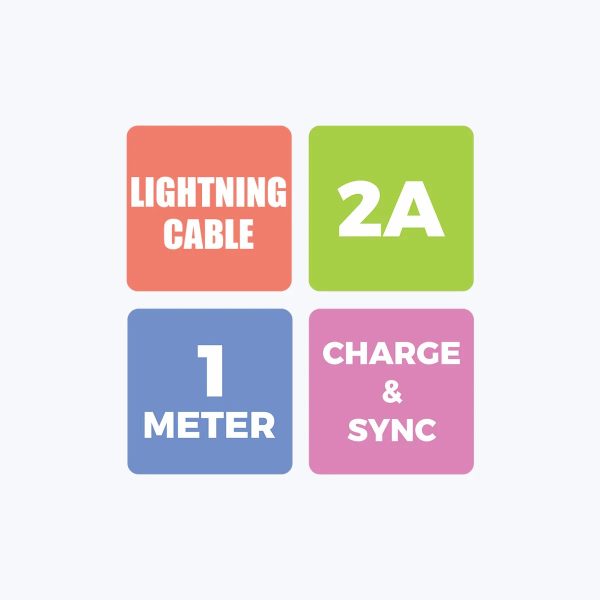 Zebronics ZEB-ULC101 USB to Lighting Cable with 2A efficient Charging, 1 Meter Long Durable Design, Compatible with iPhone, iPad, Macbook, iMac, AirPods, and Data Transfer Feature. (White)