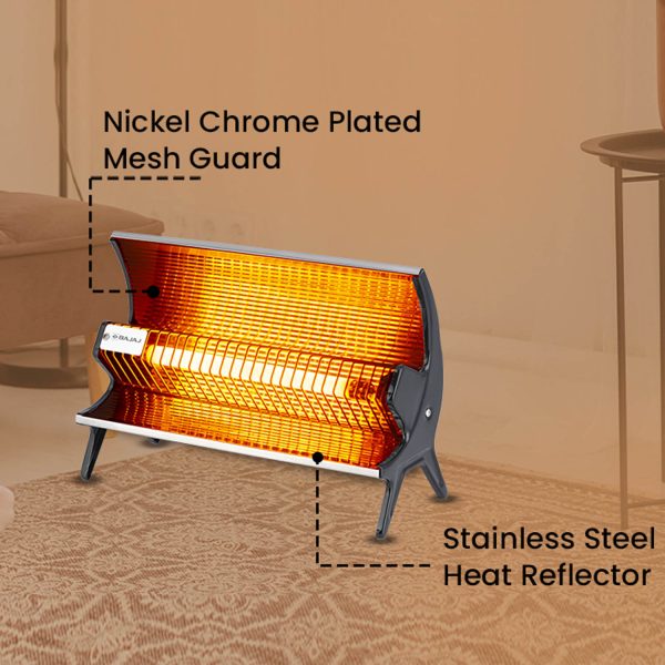 V-Guard Ceramic Heater RH1000 CH 1000 W White Quartz Room Heater, White