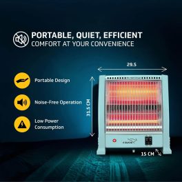V-Guard RH2QT 2000 QUARTZ, (2 ROD, 400 & 800 WATTS) Room Heater, Grey