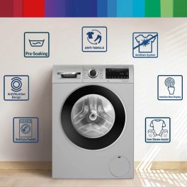 BOSCH WGA254ZSIN, 10 kg 5 Star 1400 RPM Fully Automatic Front Load Washing Machine, Built-in Heater and Steam Care, Silver