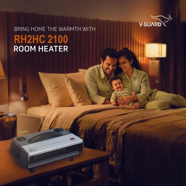 V-Guard RH2HC 2100, convenience Fan Room Heater, Overheating protection with low-noise operation, Black