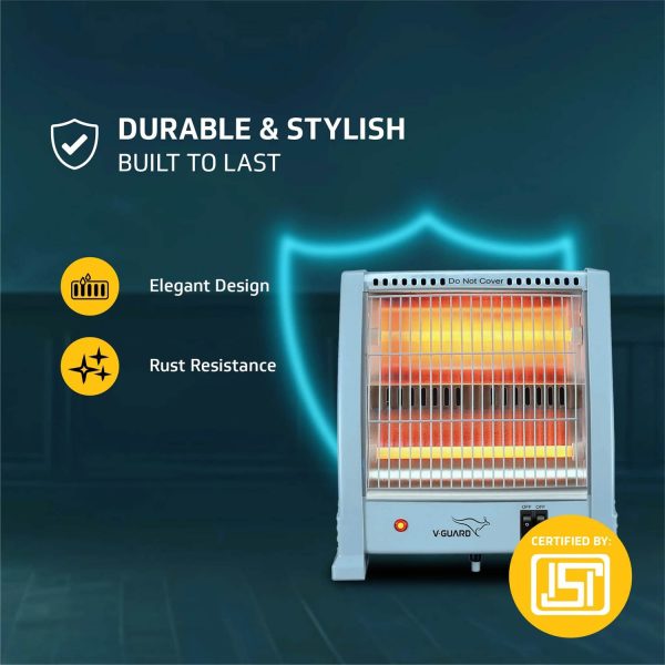 V-Guard RH2QT 2000 QUARTZ, (2 ROD, 400 & 800 WATTS) Room Heater, Grey
