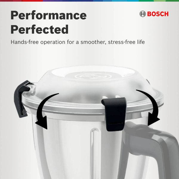 Bosch MJ8722A1KI, 2 Jar-True Mixx Juicer Mixer Grinder, 1000W Standalone, Dual Locking System, Anti Drip Spout, 100% Copper Moter, Black