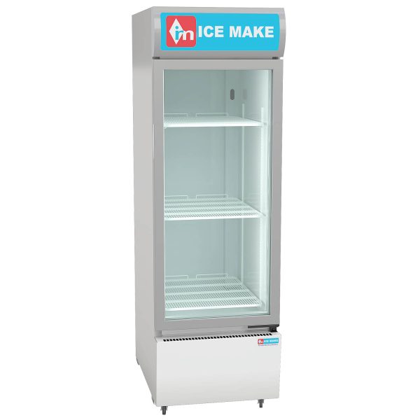 Icemake IMVC300, Single Door Visi Cooler (333 Liter) with Fog-Free Glass, Adjustable Shelves and Toughened Glass, Grey