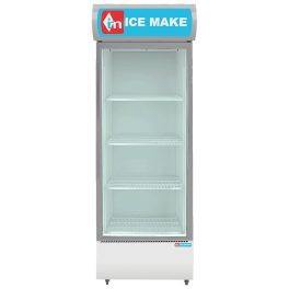 ICEMAKE IMVC450, Single Door Visi Cooler (457 Liter), Fog-Free Glass, Adjustable Shelves & Vertical LED Light, Grey