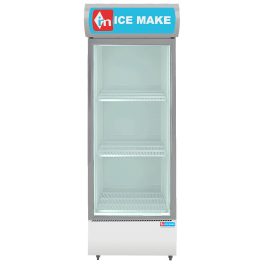 Icemake IMVC300, Single Door Visi Cooler (333 Liter) with Fog-Free Glass, Adjustable Shelves and Toughened Glass, Grey