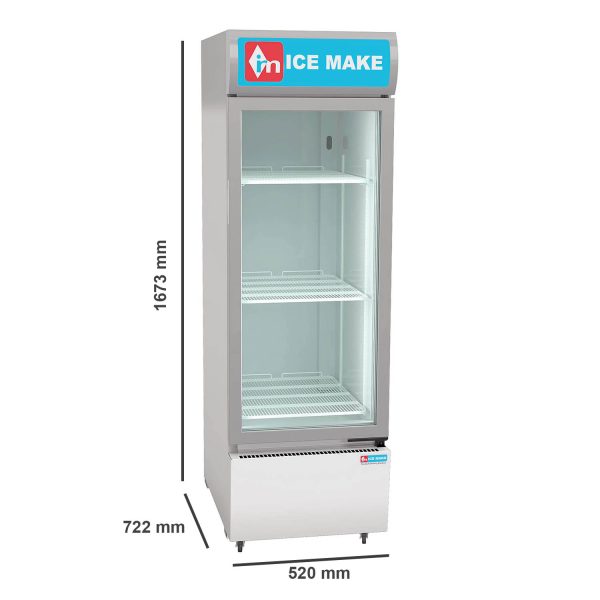 ICEMAKE IMVC300, Single Door Visi Cooler (300 Liter), Fog-Free Glass, Adjustable Shelves & Vertical LED Light, Grey