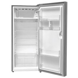 Akai AKDD2353-PHLG, 215 (L) 3 Star Direct Cool-Single Door Refrigerator, Wide Voltage, Manual+Push Defrost, Soft Crisper, LED Light, Hair Line Grey