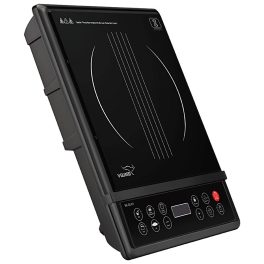 V-Guard VIC 01 V2, 1200 Watt Induction Cooktop with 7 Levels of Power and Temperature Setting, Digital Display and Soft switch Controls, Black