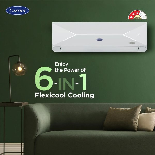 Carrier XPERT LUMO Fxi, 1 Ton 3 Star 6 in 1 Convertible Inverter Split Smart AC with Wi-Fi Supported, Copper Condenser, White