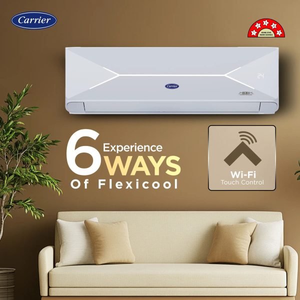 Carrier XPERT LUMO Fxi, 1.5 Ton 5 Star 6 in 1 Convertible Inverter Split Smart AC with Wi-Fi Supported, Copper Condenser, White