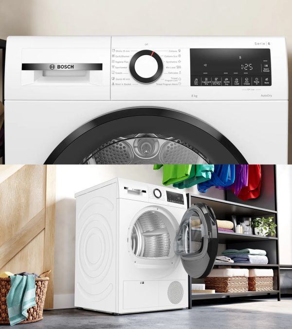 BOSCH WPG24100IN Series 4 9 kg Fully Automatic Front Load Dryer, White