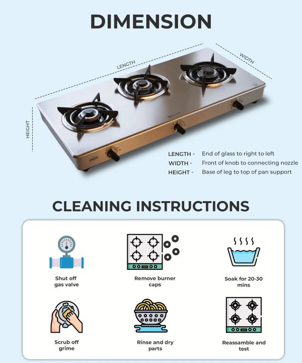 Sunflame Jumbo, 3 Burner Toughened glass top Gas Stove, Stainless steel drip tray, Durable Forged Brass Burners, Sturdy Pan Support, 5-Year Coverage on Burners & Glass, Black