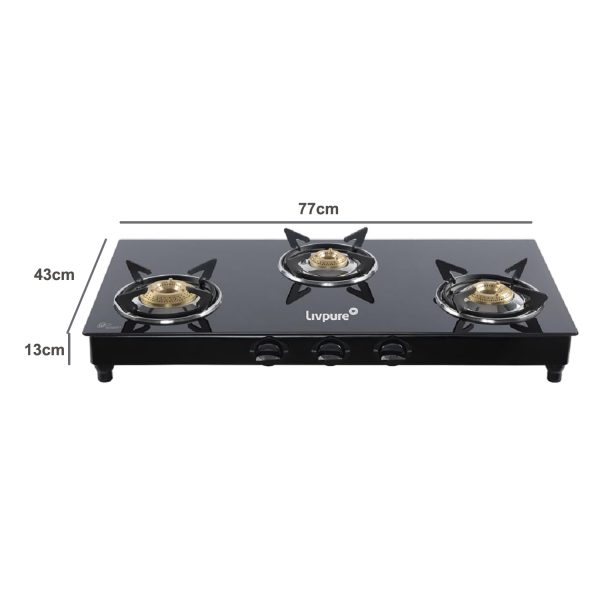 LIVPURE NEBULA-3B GAS COOKTOP 3 BURNER