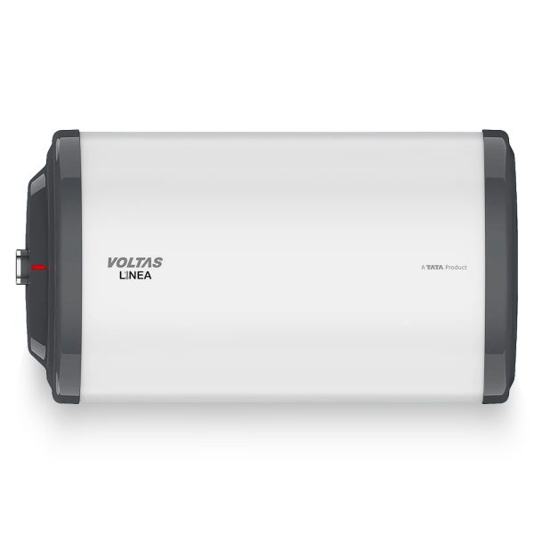 Voltas Linea, 10 Liter Horizontal Storage Water Heater with 100% Copper Heating Element and 8 Bar Pressure, White