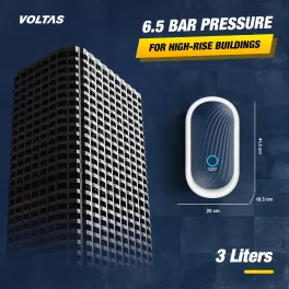 Voltas Marvel, 3 Liter Instant Water Heater with 100% Copper Element and 6.5 Bar Pressure, Blue/Black