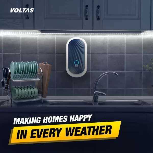 Voltas Marvel, 3 Liter Instant Water Heater with 100% Copper Element and 6.5 Bar Pressure, Blue/Black