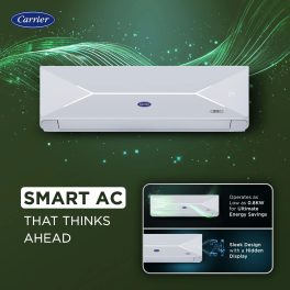 Carrier XPERT LUMO Fxi, 1 Ton 3 Star 6 in 1 Convertible Inverter Split Smart AC with Wi-Fi Supported, Copper Condenser, White