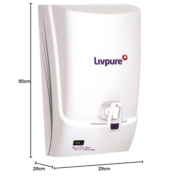 Livpure Glitz Silver, RO+UF+Mineralizer Water Purifier with 7 Litre Storage and 7 Stage of Purification, White