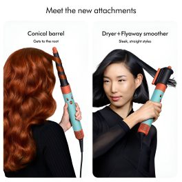 Dyson Airwrap, Hair Multi-styler and dryer with 3 Speed and 3 Heat Setting, Enhanced Coanda Airflow, Bluetooth and six attachments, Ceramic Platina