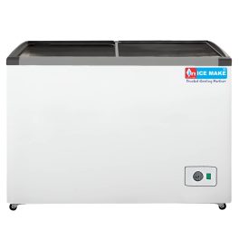 Icemake IGT350, 300 Litre Double Door Glass Top Deep Freezer with 3 Year Compressor Warranty, White