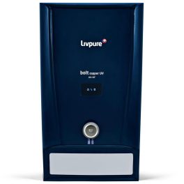 Livpure Bolt Copper UV, 7 Litre Storage Water Purifier with UV+UF+Copper, Suitable for Municipal Water and Spill Proof Tap, Blue