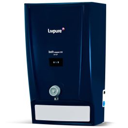 Livpure Bolt Copper UV, 7 Litre Storage Water Purifier with UV+UF+Copper, Suitable for Municipal Water and Spill Proof Tap, Blue
