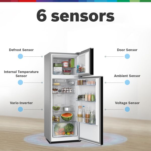Bosch 269L 2 Star Inverter Frost free Double Door Refrigerator [CTN29K22NI], Black Pearl